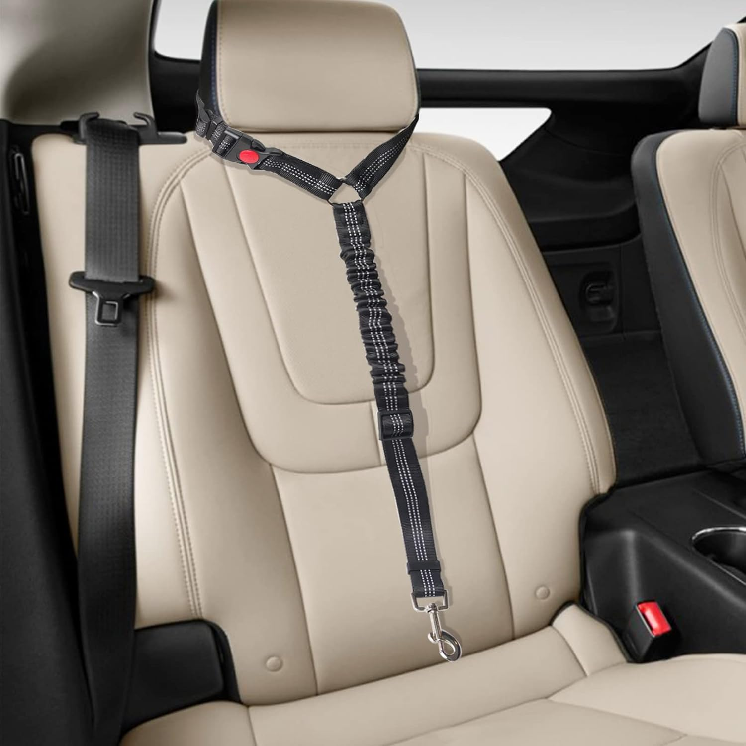 Dog Seat Belt Car - Dog Car Seat Belt for Small Dog Medium-Sized Dog Puppy Dog Car Harness Dog Accessories (Black) - Black image number 1