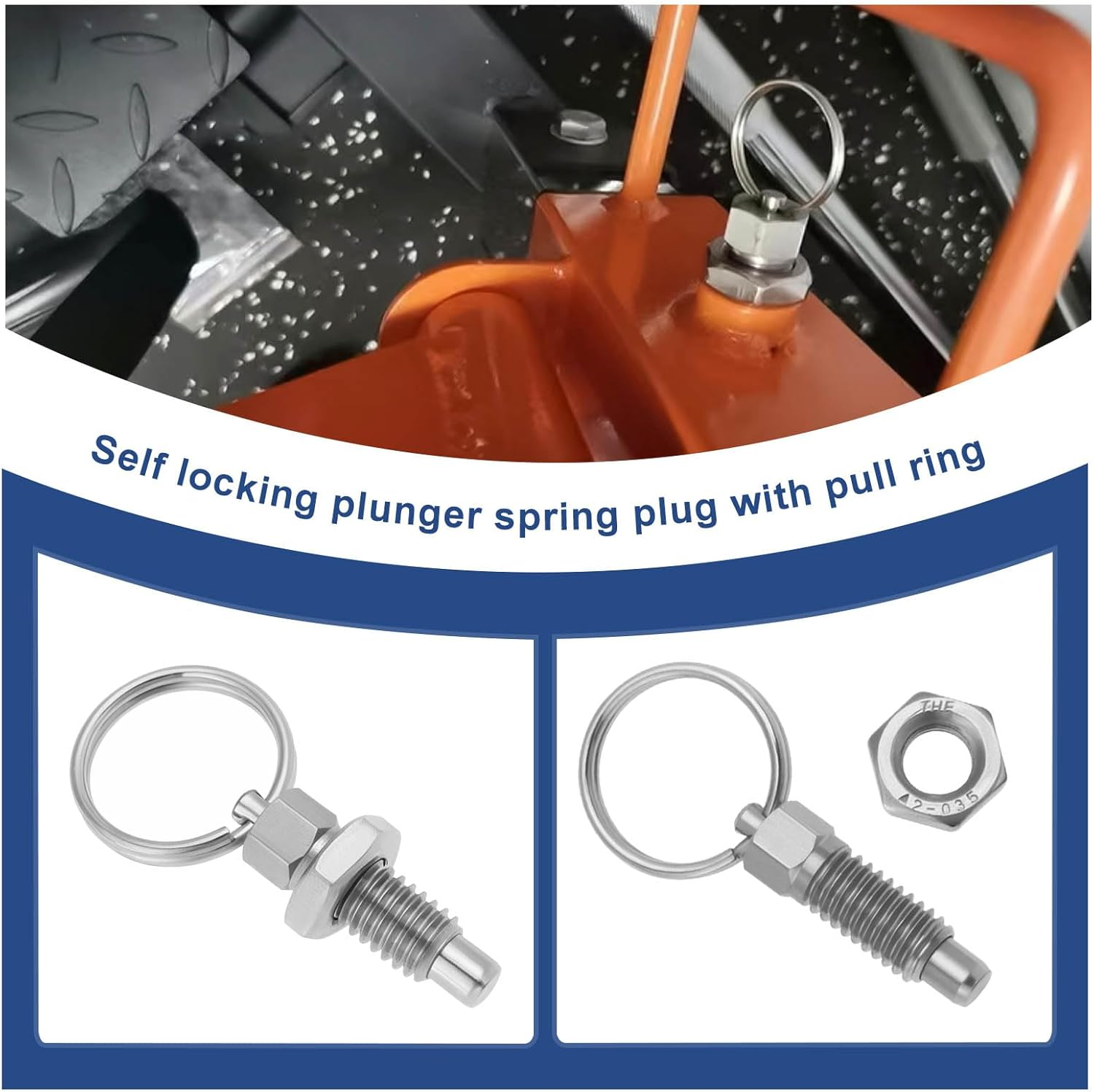 Be in Your Mind 4Pcs Spring Plunger Stainless Steel with Pull Ring Thread M6X1 Length 12Mm Pin Outer Diameter 4Mm Used in Chassis Cabinet Industrial Equipment image number 5