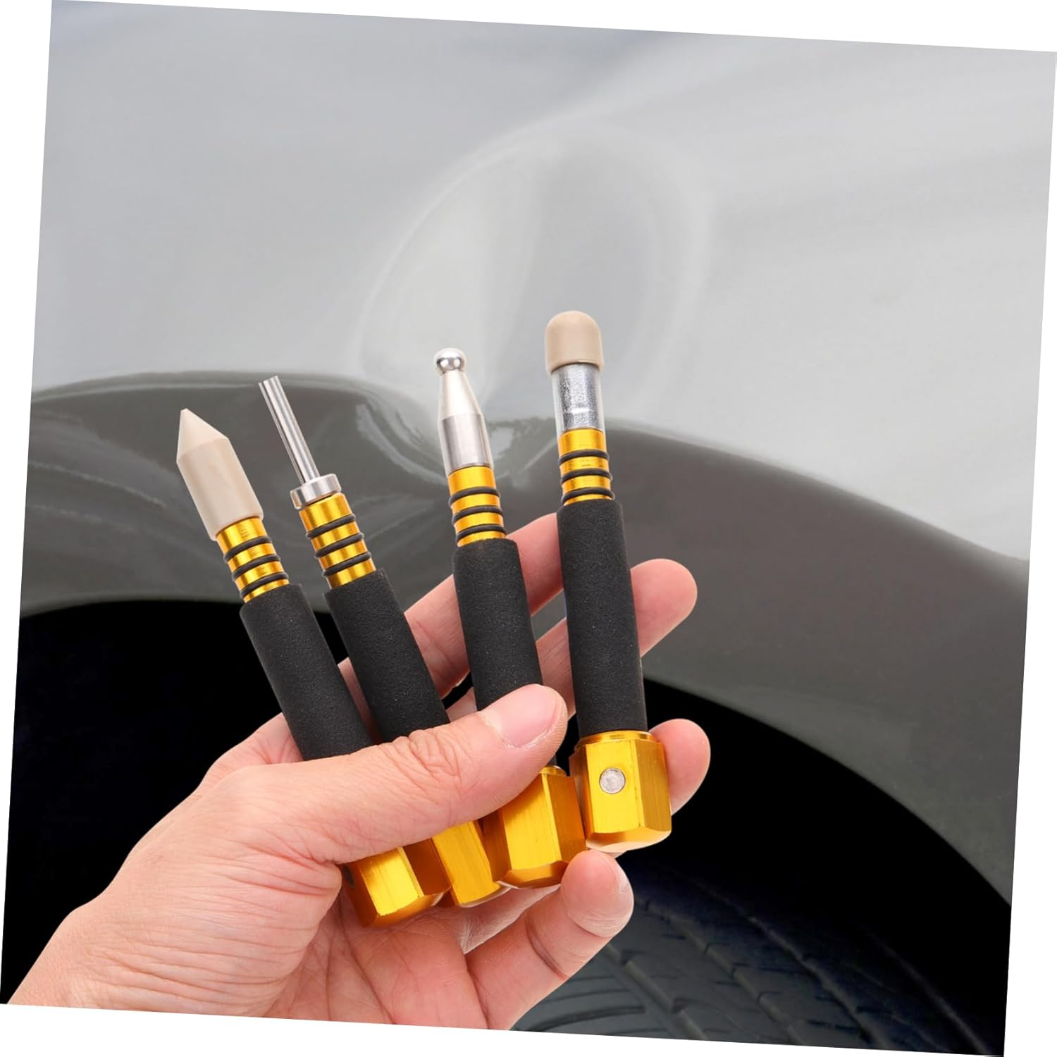 BELLIFFY 4Pcs Tap down Pen Dent Tool Kit for Automotive Paintless Dent Repair Professional Body Repair Equipment Set Diy Use image number 1