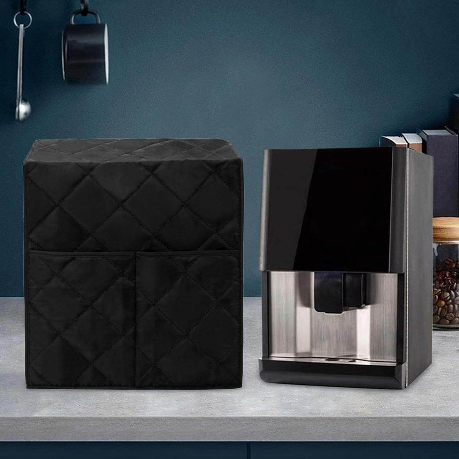 Fenteer Espresso Machine Quilted Protective Cover Coffee Machine Cover, Universal Reusable Waterproof for Bar Kitchen Coffee Shop image number 4