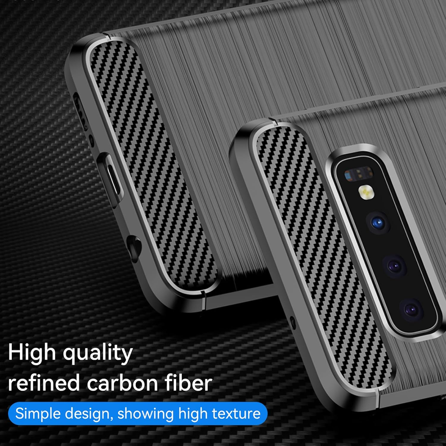 HEYUS for Samsung Galaxy S10 Case, Protective Carbon Fiber Case Cover Compatible with Samsung Galaxy S10 Lightweight Ultra Thin Slim image number 5