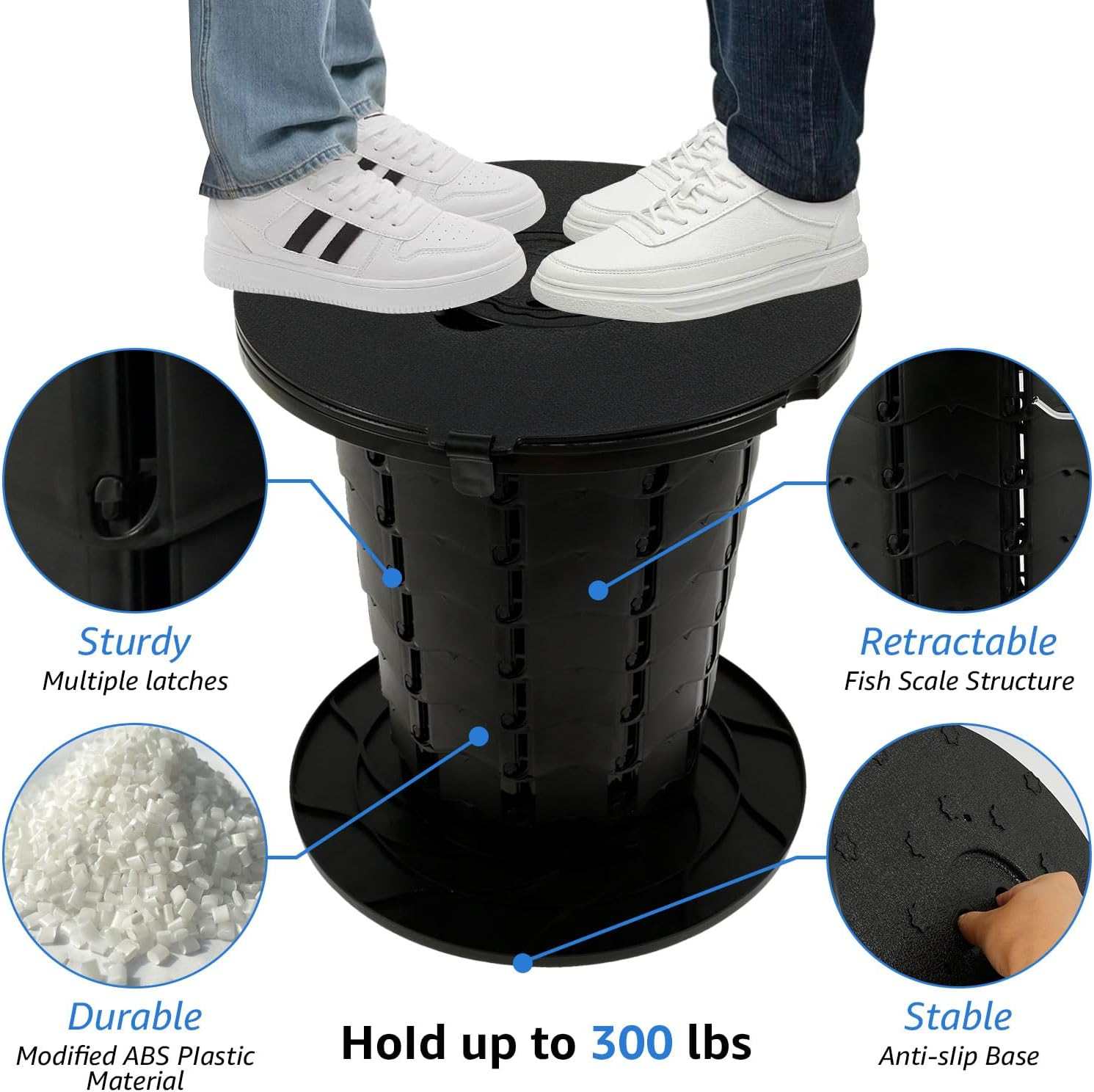 Retractable Portable Toilet, Portable Toilet, Potty Folding Toilet Camping Toilet Bucket with Toilet Paper Holder for Travel Camping 33&times;34Cm image number 5