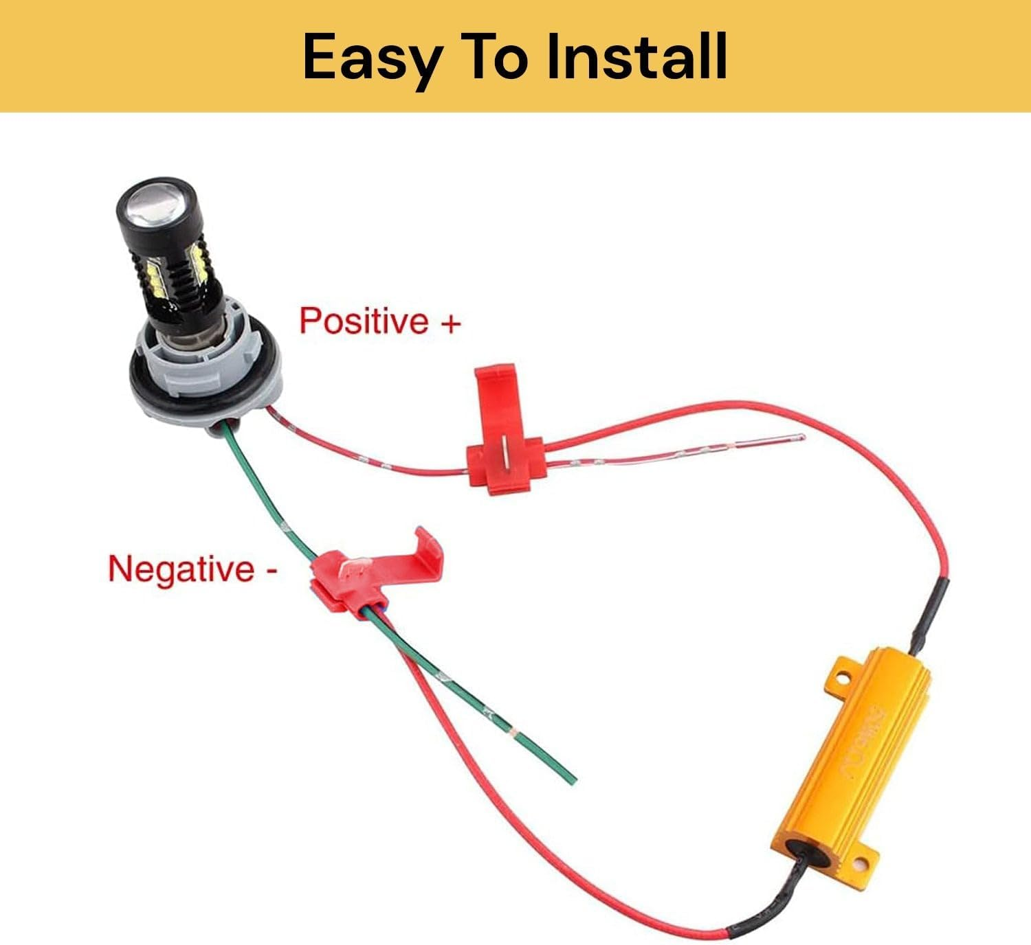 EZONEDEAL 4Pcs 50W 6Ohm Load Resistors - Fix LED Bulb Fast Hyper Flash Turn Signal Blink Error Code image number 1