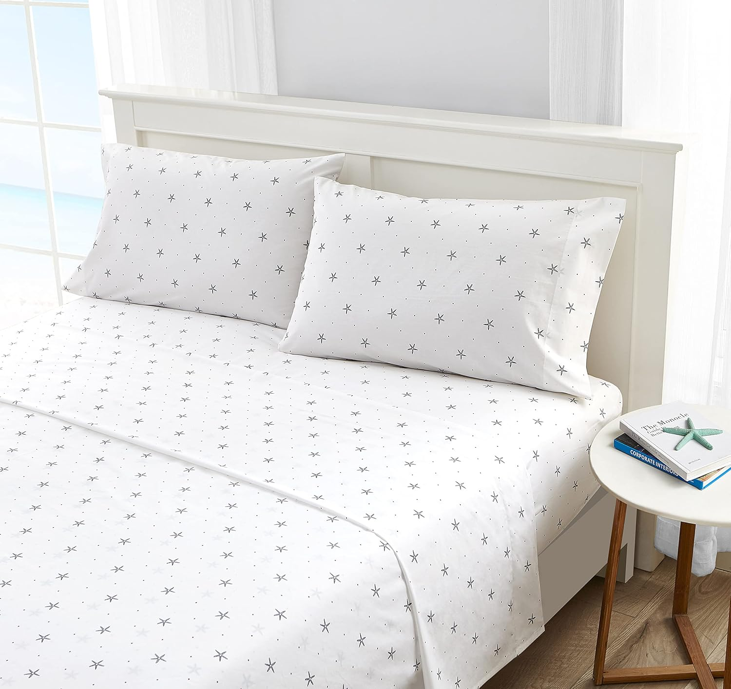Nautica - Queen Sheets, Cotton Percale Bedding Set, Casual Home Decor (Star Spangled Coastal Navy, Queen) image number 6