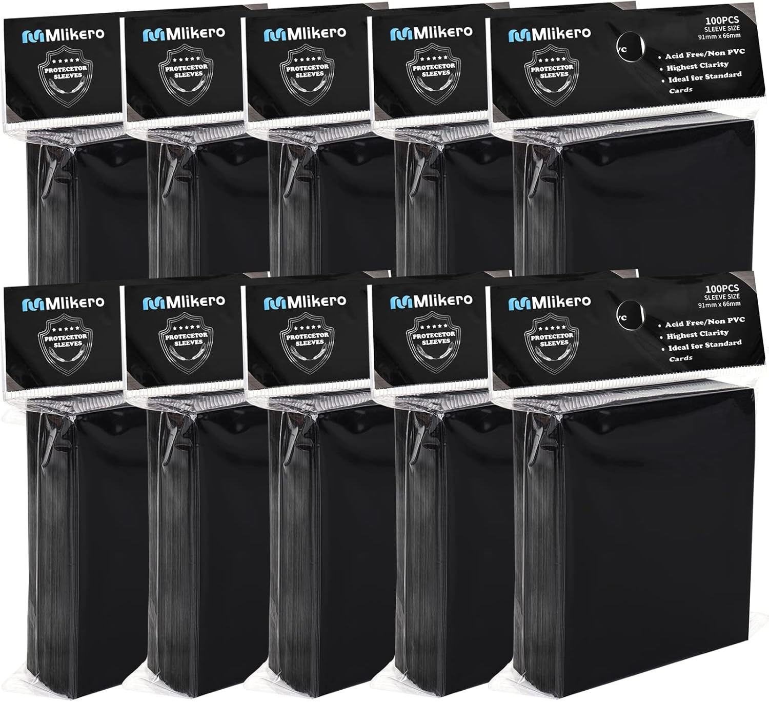 1000 Counts Black Card Sleeves, Matte Card Sleeves Deck Card Protectors, Trading Card Sleeves Fit for MTG, Baseball Cards, Sports Cards, Game Cards image number 4
