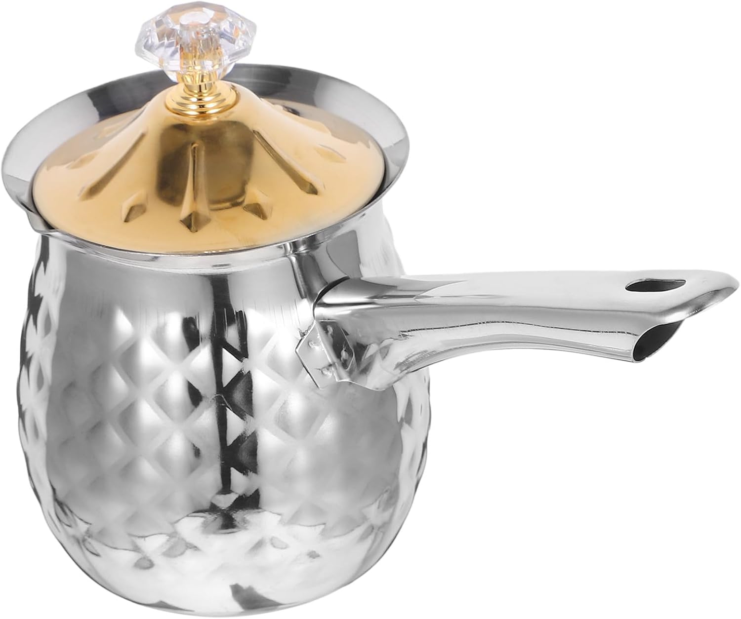 DOITOOL Stainless Steel 400Ml Milk Frothing Pitcher with Spout and Lid, Wear-Resistant Household Steaming Cup for Coffee Latte Art, Suitable for Espresso and Cappuccino Random Color