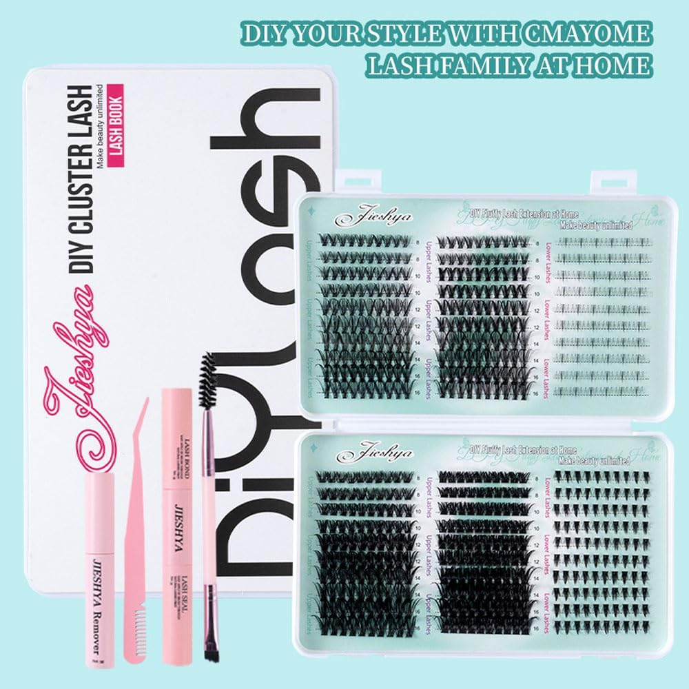 YHIXYUNAZ Natural Lash Clusters Kit Reusable DIY Eyelash Extensions, 30D/40D/60D/80D Fluffy Volume Clusters for Beginners, Cruelty-Free & Hypoallergenic image number 5