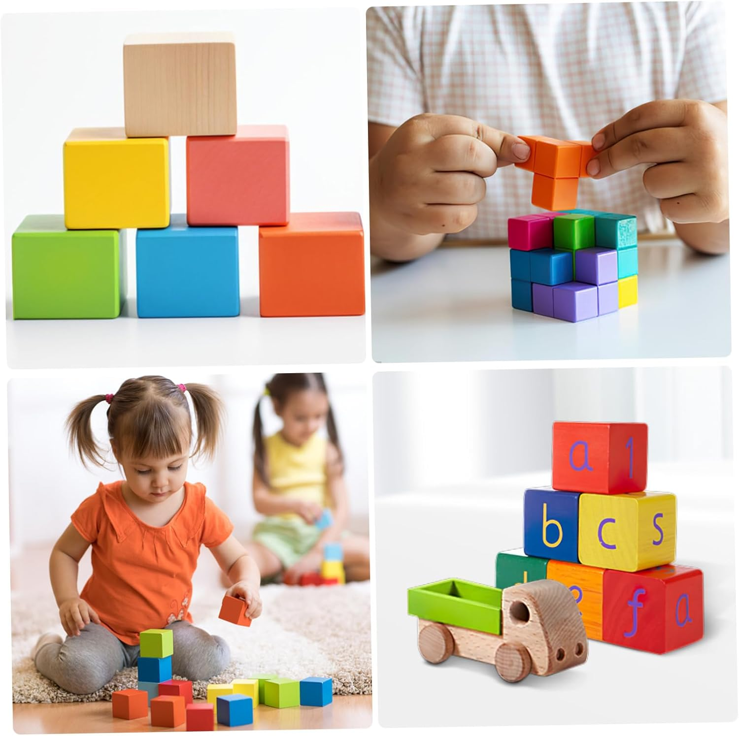 Garneck 100 Pcs 2 Inch Unfinished Wooden Blocks - Solid Wood Square Cubes for Arts - Crafts Projects and Puzzle Making image number 6