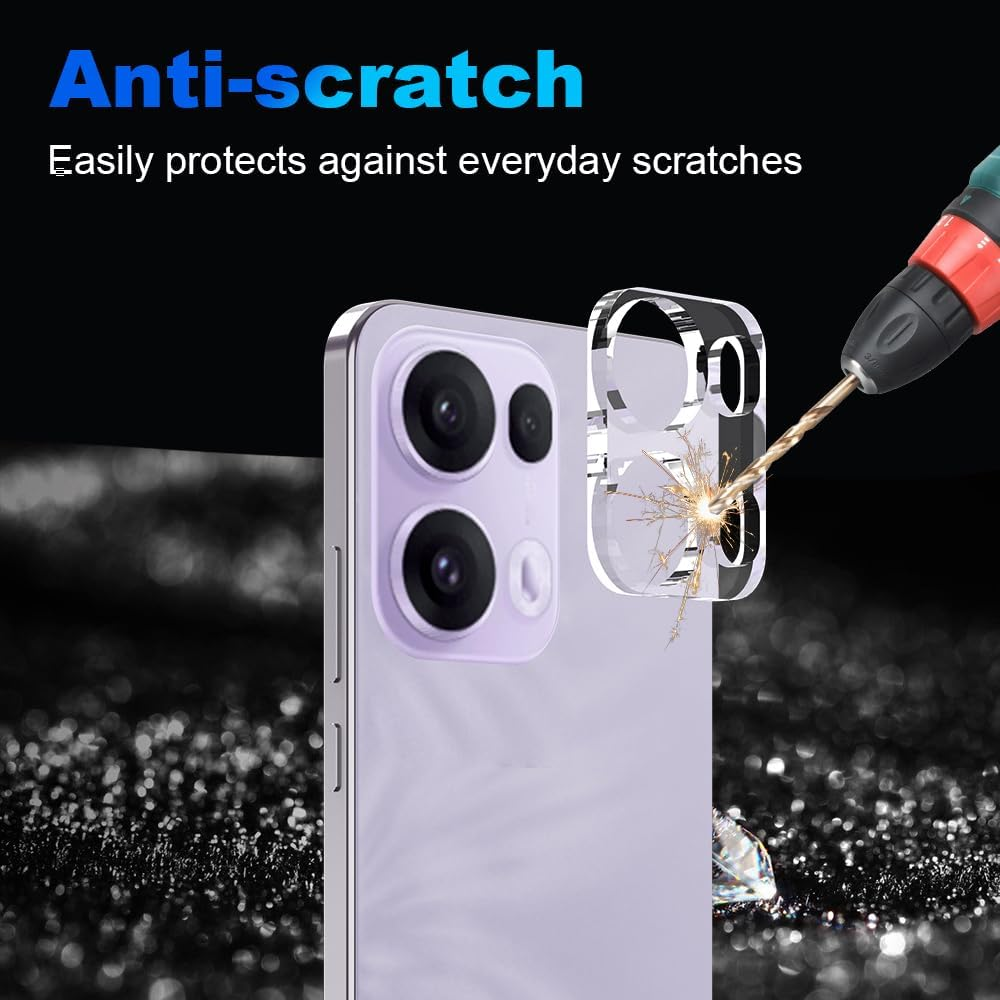 Lemxiee Pack of 3 for Oppo Reno 13 Pro 5G Camera Protection Tempered Glass HD Anti-Scratch One-Piece Tempered Glass Camera Protective Film for Oppo Reno 13 Pro 5G image number 1