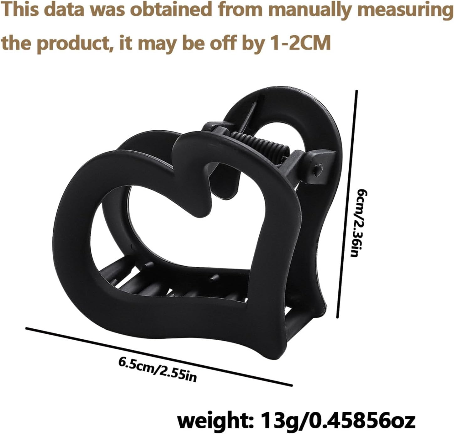 Medium Hair Claws Heart Hair Clip, Non-Slip Claw Clips, Strong Hold Claw Clip for Medium Thick Hair, Women and Girls Hair Accessory (Hairclawmidheart) image number 2