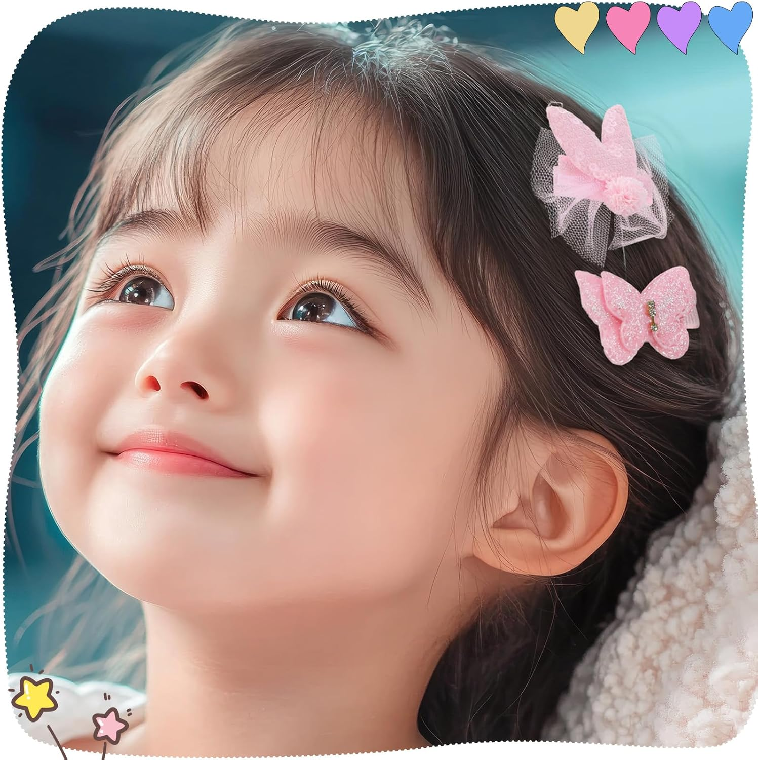 Dusaniyali Pack of 38 Flower Hair Clips Girls - Cute Hair Clips Set Baby Hair Bows with Flowers, Bows for Baby and Children, Pink Hair Accessories for Girls