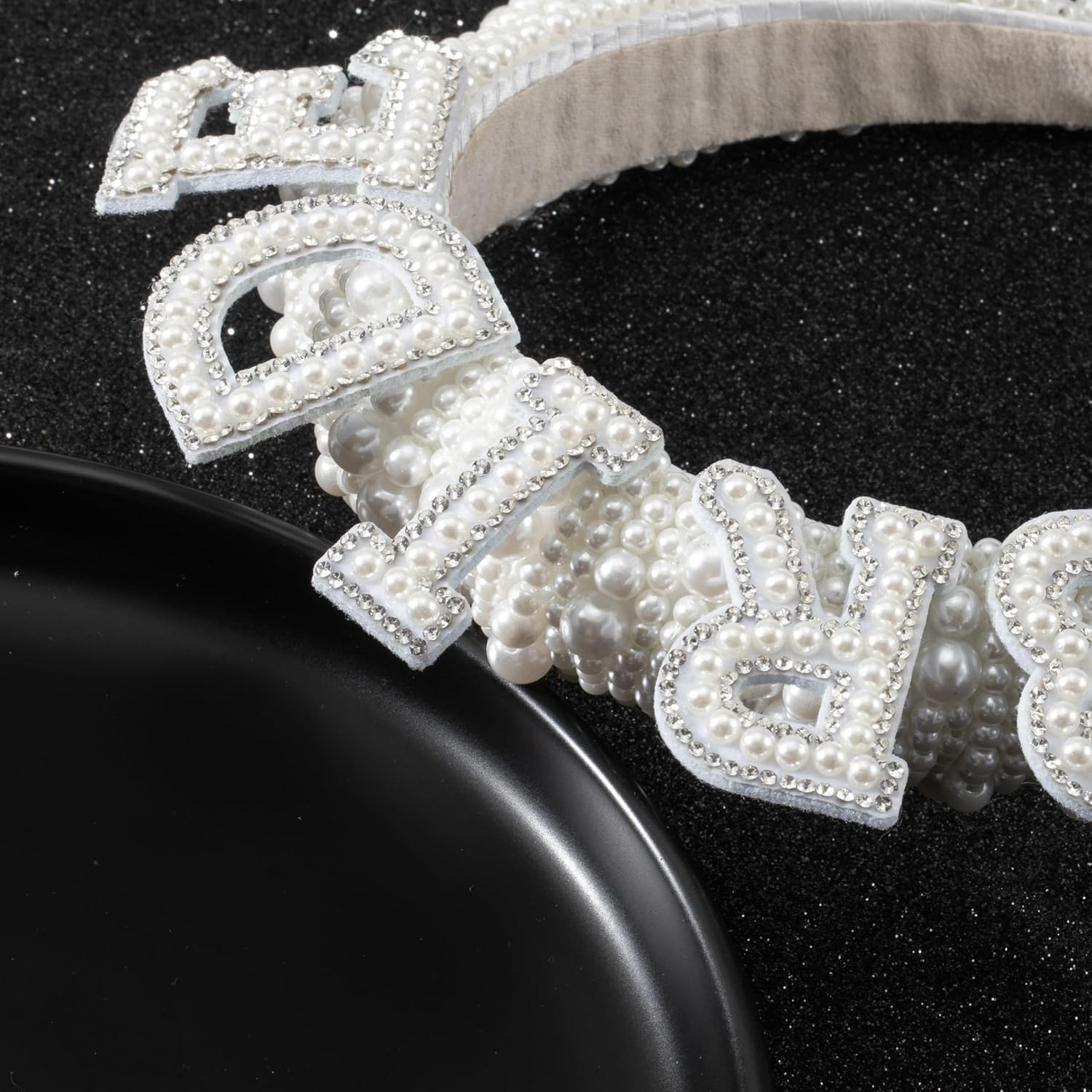 Pearl Bride Headband - Bachelorette Party Decorations, Bride Wide Pearl Headband image number 1