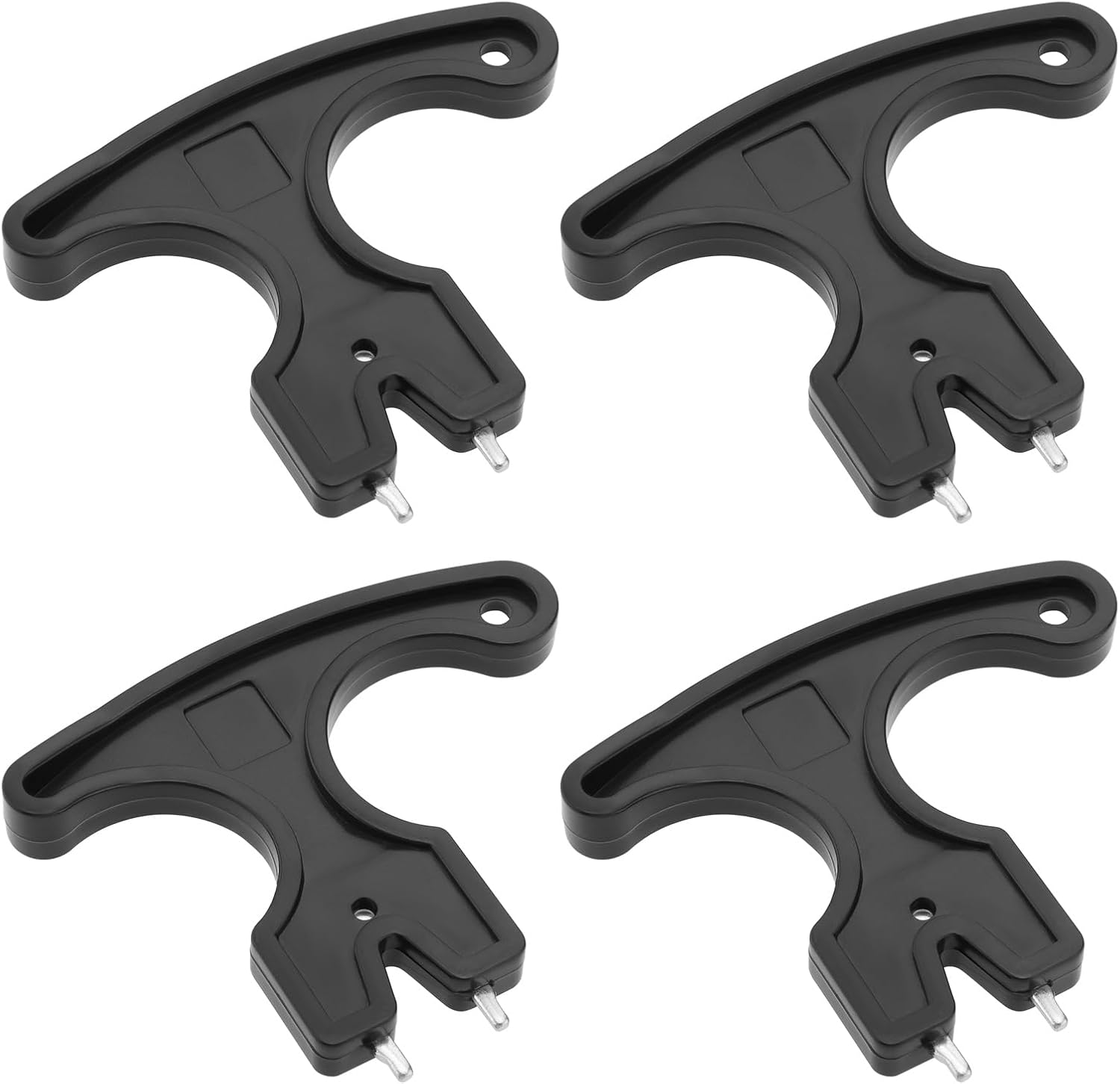 OTOTEC 4Pcs Black Golf Shoes Spikes Fast Removal Universal Tool Two Pin Golf Shoes Spike Wrench Handheld Spikes Wrench for Cricket Shoe Golf Shoes image number 4