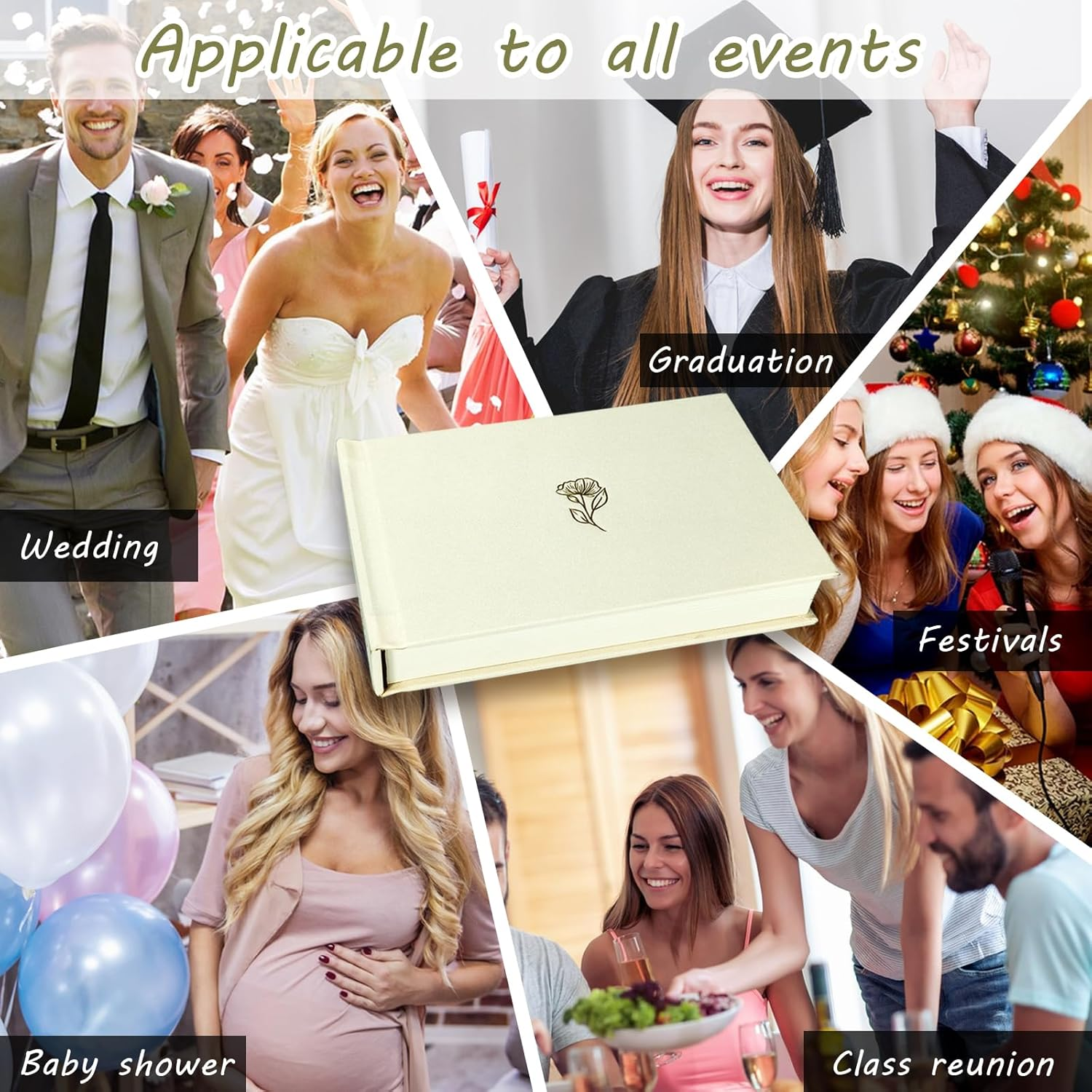 Instax Mini Photo Album Hardcover with 52 Pockets - Extra Wide Writing Space for Fujifilm, Polaroid, HP Sprocket & KPOP Photo Cards, Kuword Premium Acid-Free Photo Book Gift (Beige) - Burgundy image number 4