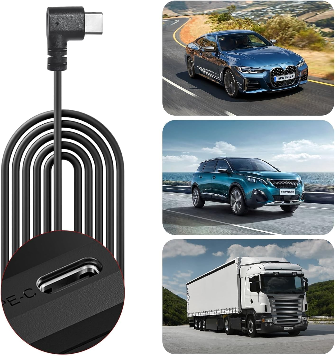 REDTIGER F7N Dash Cam Hardwire Kit, Dashboard Camera Car Charger Cable Kit 12V- 24V to 5V W/Fuse Kit, Low Voltage Protection for Dash Cam Double-4 Fuses image number 5