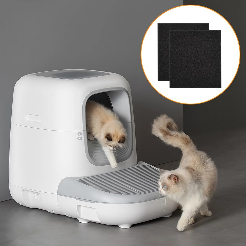 10 Pack Activated Carbon Filter for Cat Litter Tray, Highly Absorbent Cat Litter Box, Activated Carbon Filter Pad, Cat Litter Box Container, Kitchen Activated Carbon Filter for Odour Control in The image number 4