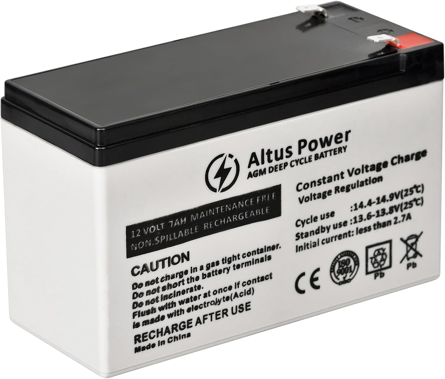 Altus 12V 7Ah AGM Battery Deep Cycle SLA Lead Acid Battery image number 3