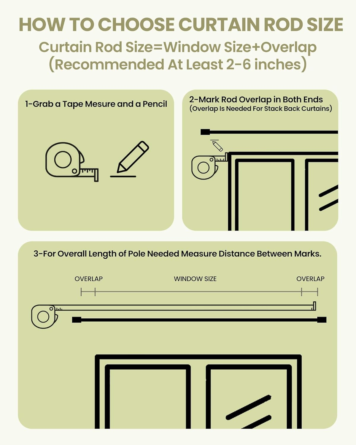 Adjustable Telescopic Window Curtain Rod, 2 Sizes, 2.5 Cm Diameter, Black with Metal Brackets (66"-120") image number 6