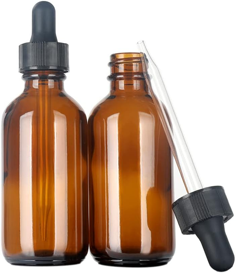 Magic Season Boston round Glass Bottles (Amber/ 60 Ml with Droppers/ 24 Pcs)