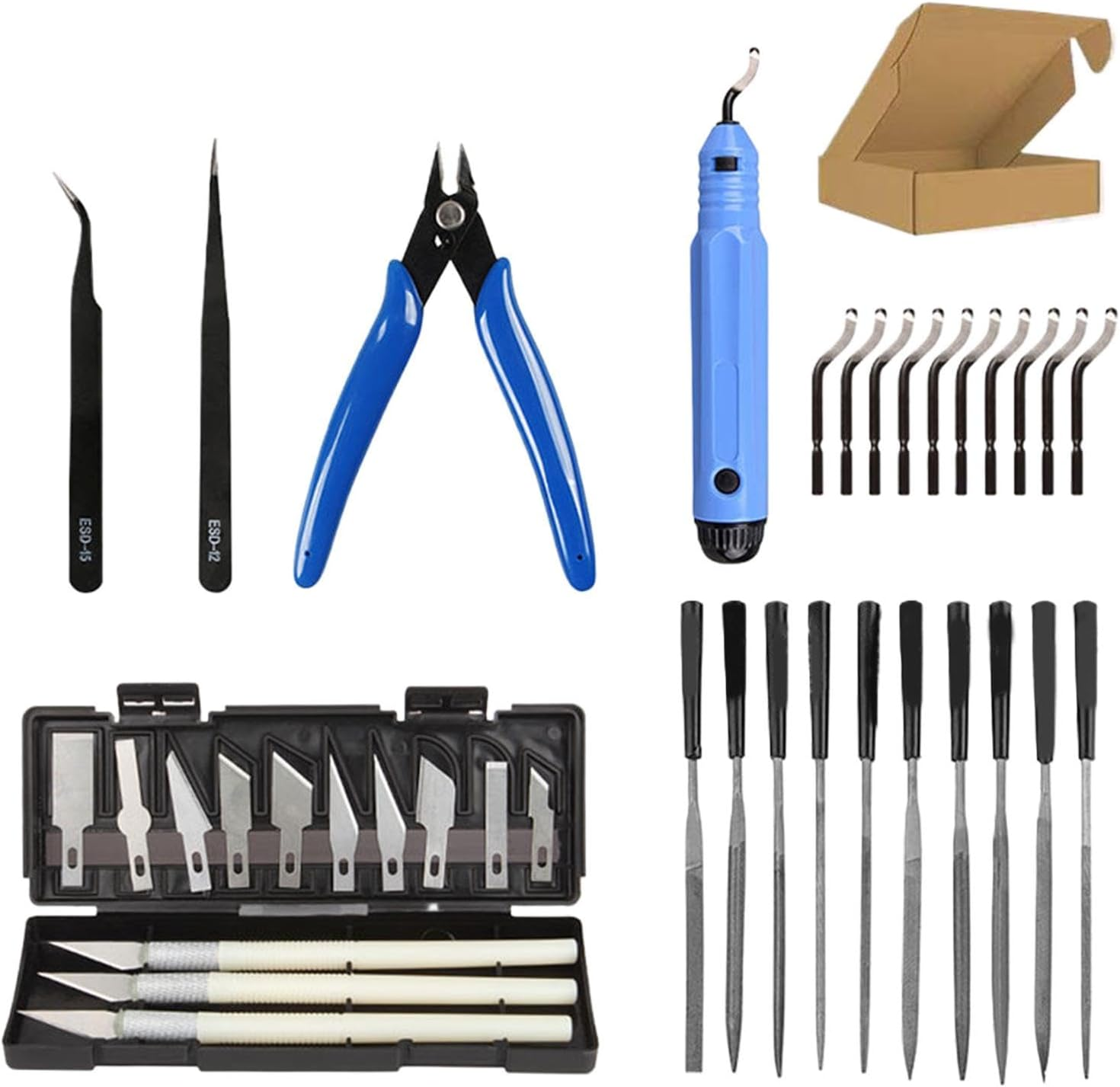 Vgvgaj 3D Printing Kit | Multifunctional 3D Print Sanding Kit - Portable 3D Printer Set Includes Tweezer, Deburring Tool, Plier for Craft Carving, Stencil Cutting image number 1
