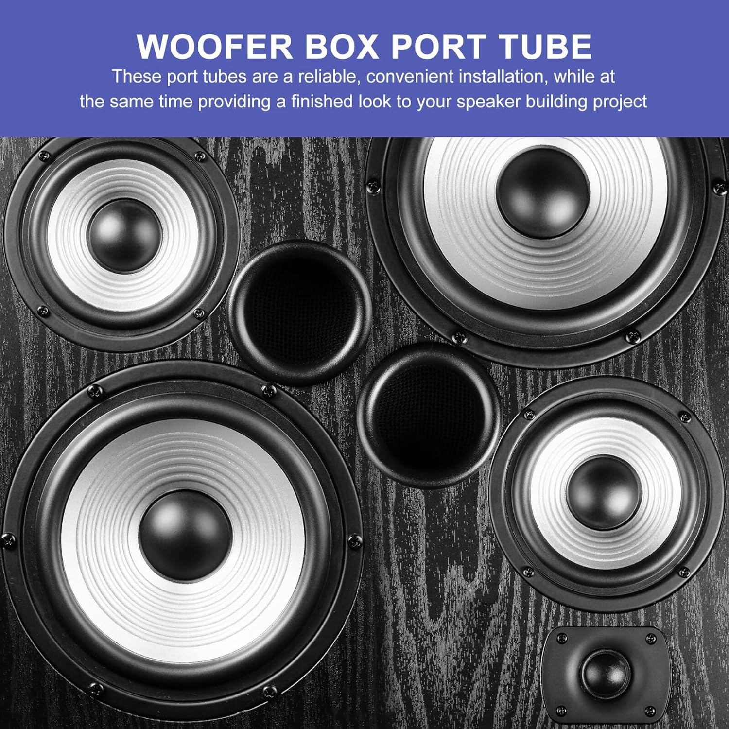 GAROZATION 8Pcs Speaker Port Tubes Bass Enhancement Subwoofer Cabinet Air Vent Replacement Parts for Audio Speaker Boxes DIY Repair Accessories image number 1