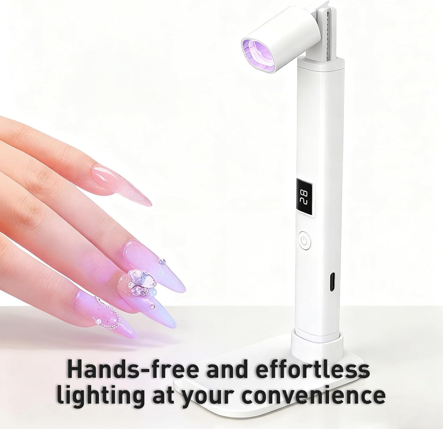 Stand Type One-Line Led Nail Lamp, Retractable Portable Nail Light,Flash Cure Nail Lamp, with Two Timing Settings Used for Rapid Drying of All Adhesives image number 1