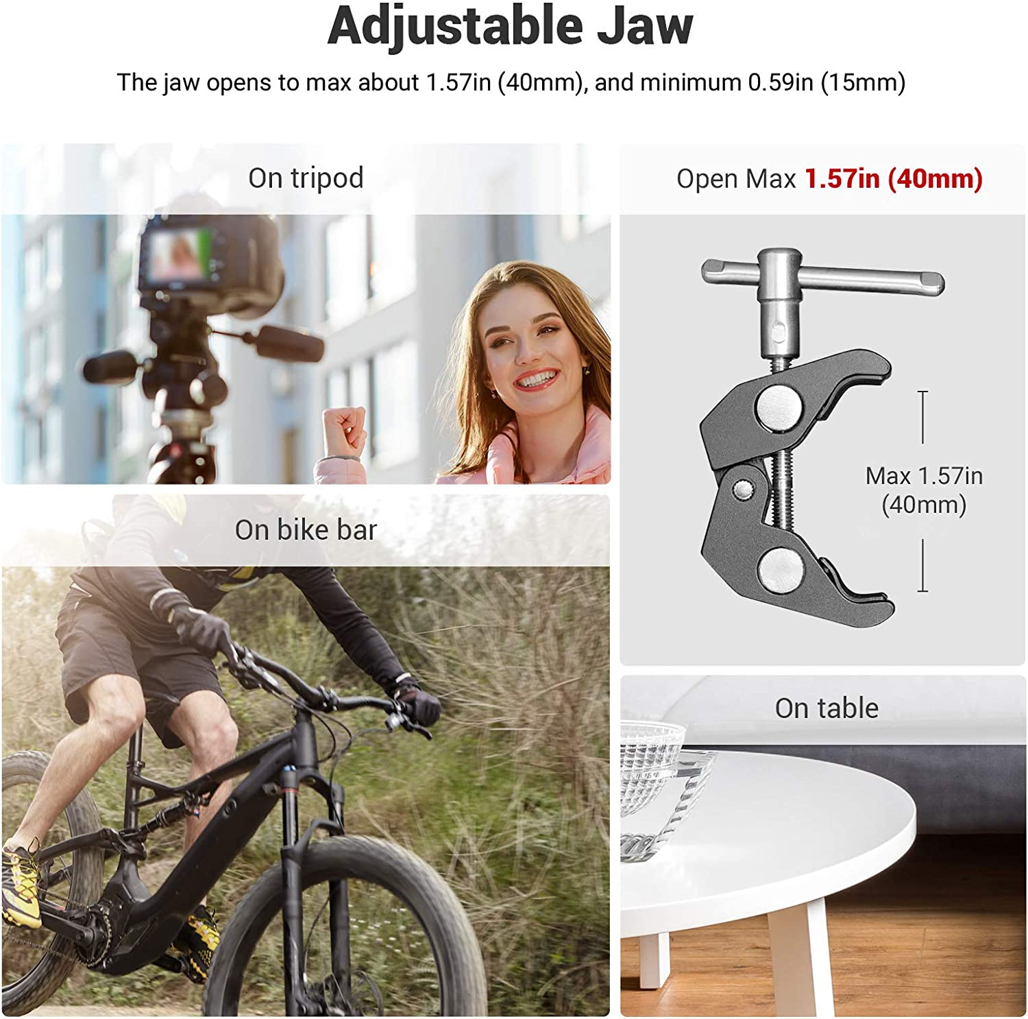 Smallrig Multi-Functional Ballhead Clamp Double Ball Adapter with Bottom Clamp - 2164 image number 6