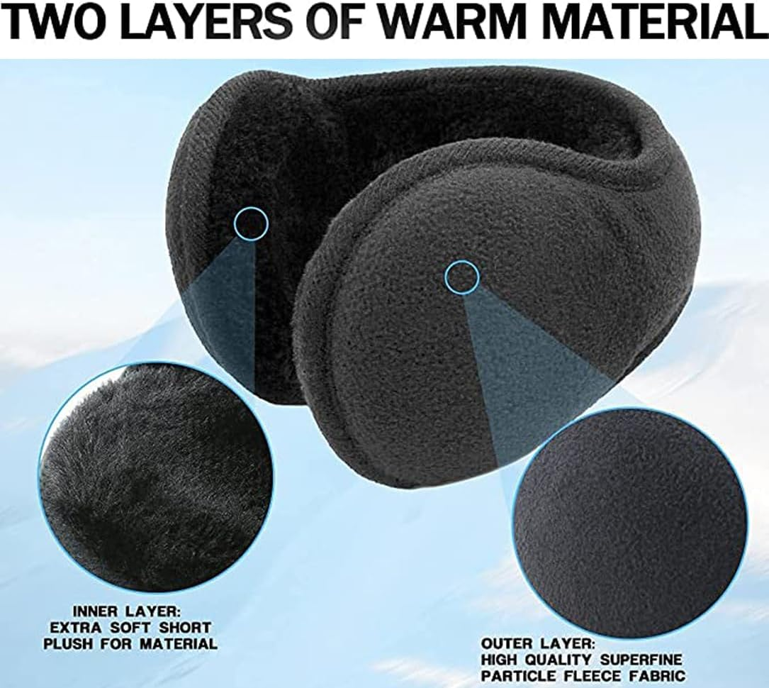 Unisex Classic Fleece Foldable Earmuffs Winter Accessory Outdoor Earmuffs image number 3