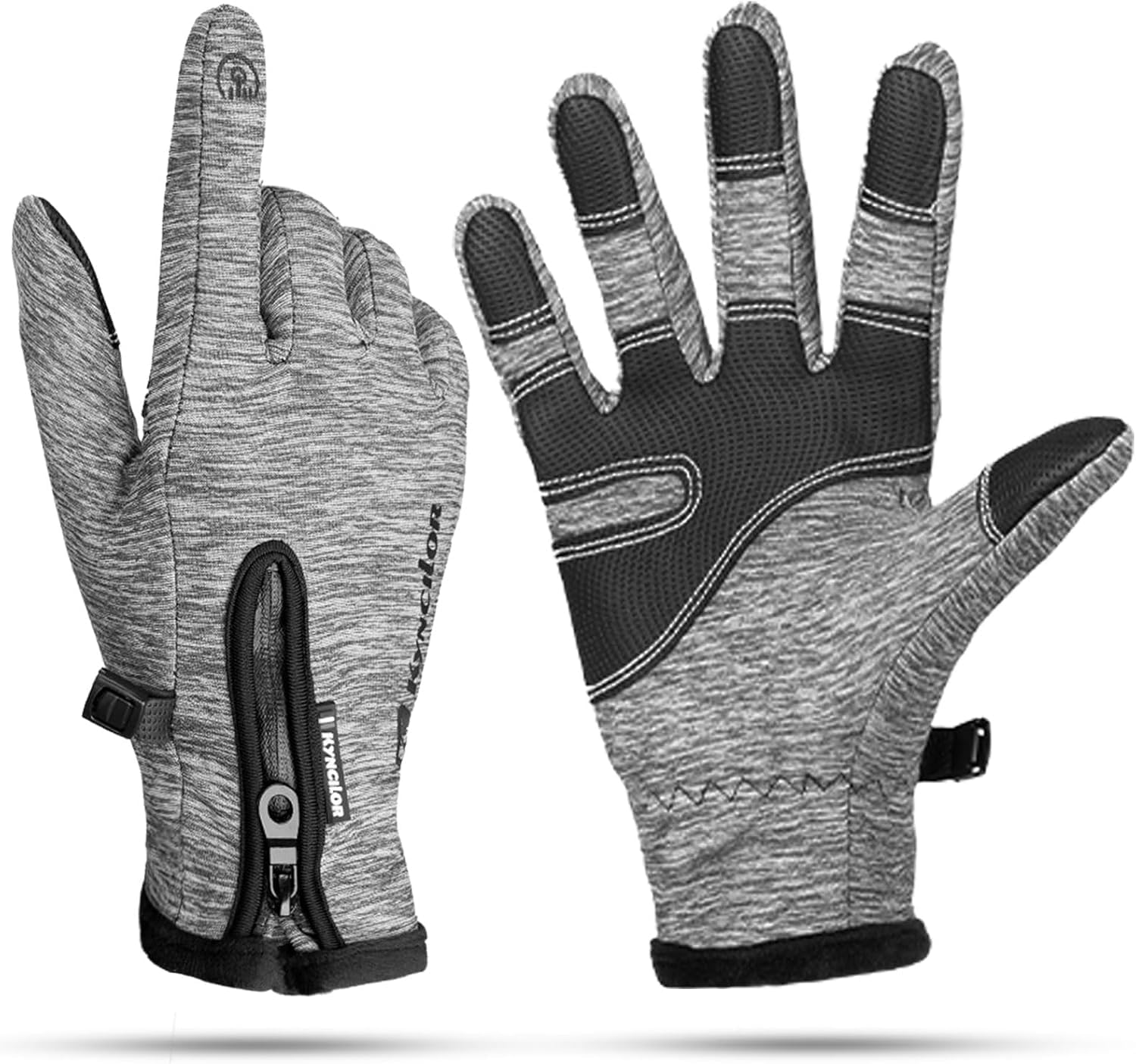 Winter Gloves for Men and Women, anti Slip Touchscreen Windproof Cycling Gloves, Warm Gloves Cold Weather Cycling Gloves for Walking Riding Driving,Black