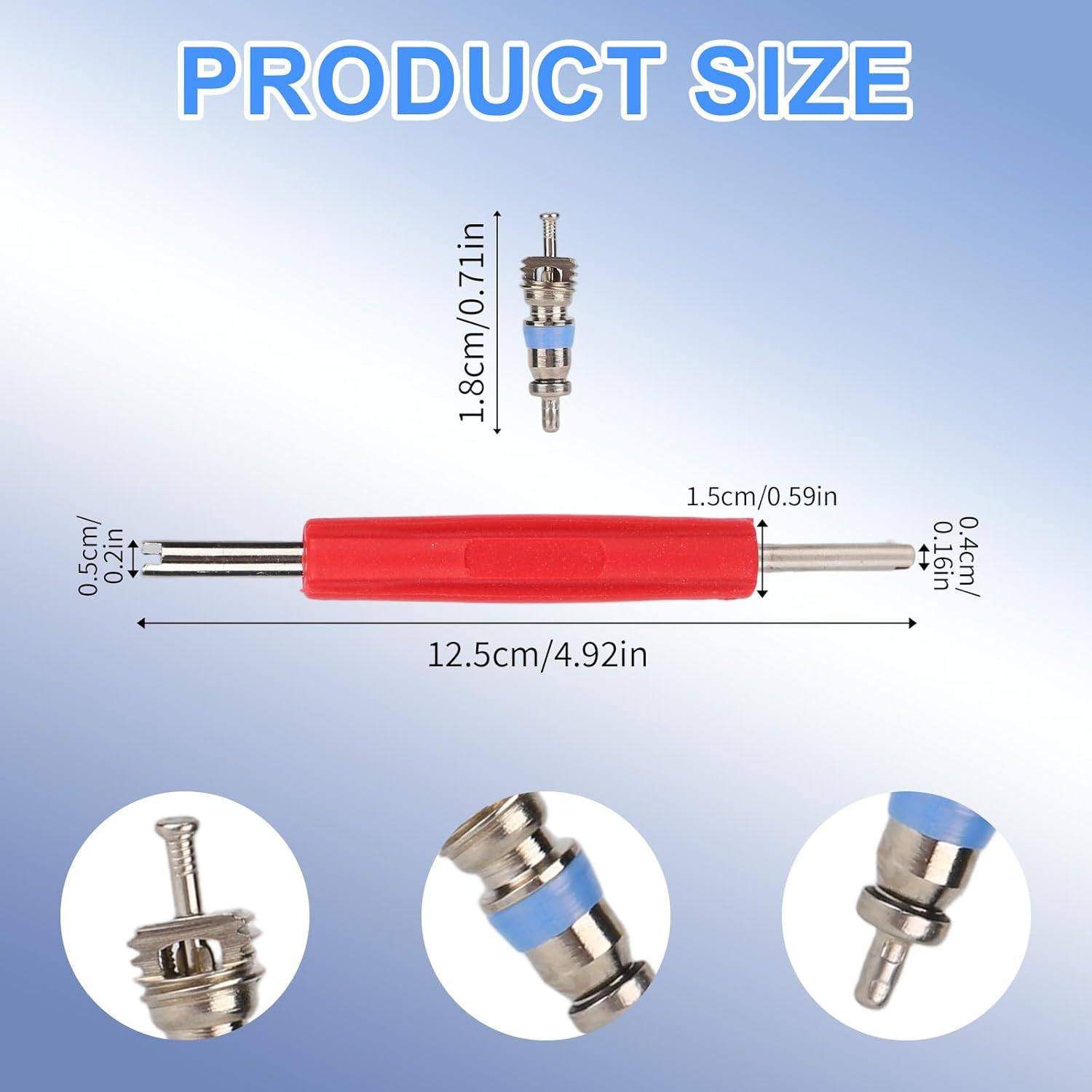 50Pcs HVAC Valve Core, Fits R32 R410A R22 Refrigerant High Pressure with PTFE Seal Includes 2-In-1 Valve Core Wrench Replacement Part for Air Conditioning Refrigeration Systems image number 6