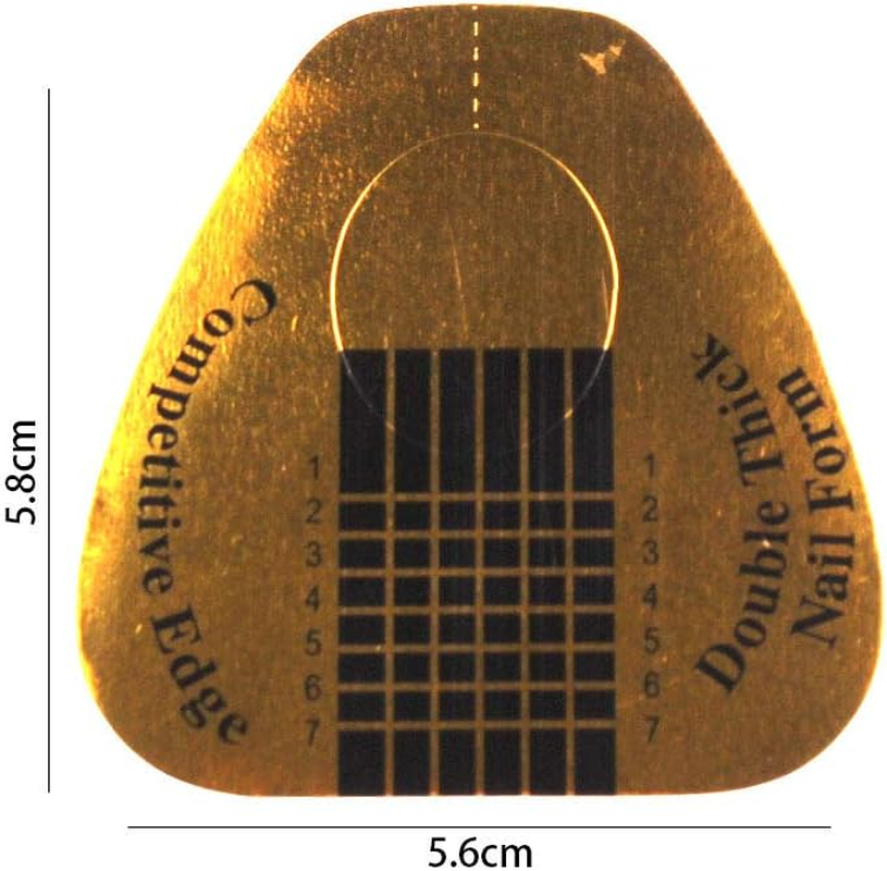 Beautyleader 500 Pieces Golden Color Nail Extension Form Horseshoe-Shaped Nail Art Acrylic Nail/Uv GEL Nail Extention Tips Form Guide Sticker image number 4