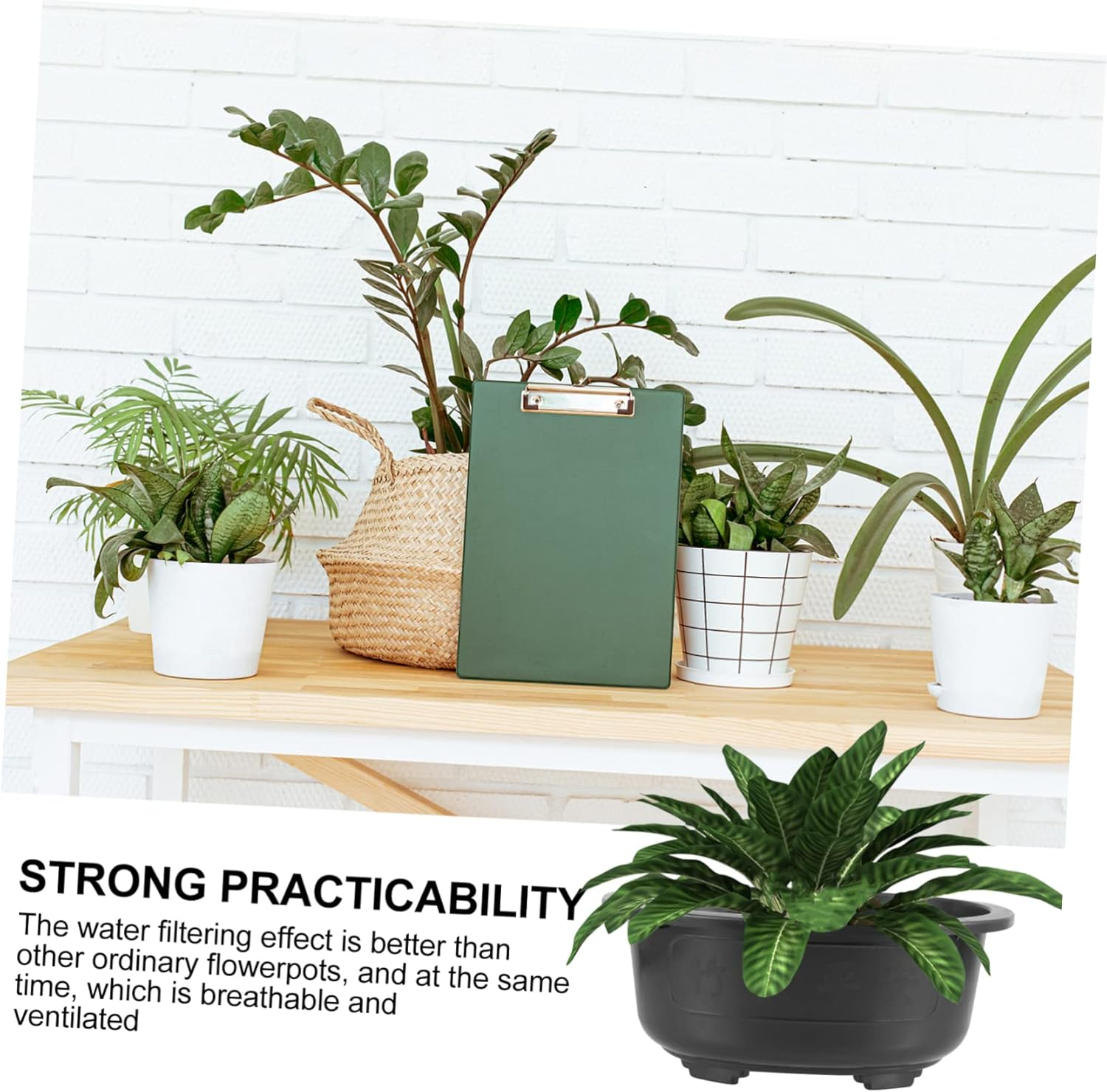 Sosoport 4Pcs Plant Pots Plastic Plant Containers Garden Pots for Indoor Outdoor Decor image number 4