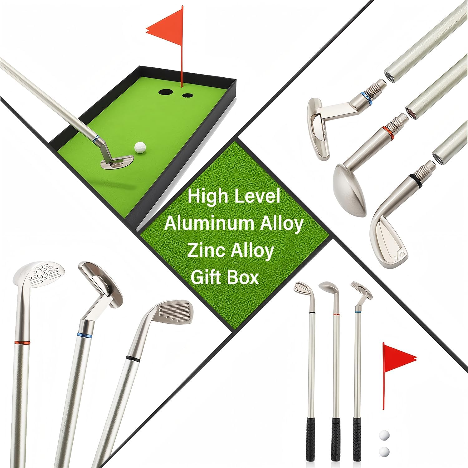 Golf Pen Desktop Games, Fun Mini Golf Set Includes Putting Green with Ball, Flag and 3 Golfs Club Pens Gifts for Golfers, Coworkers, Boss, Father, Boys, Trade Pen, Valentine'S Day image number 3