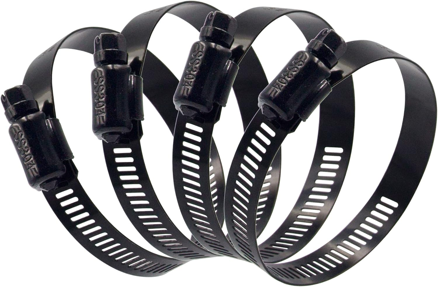 ISPINNER 4Pcs 4 Inch Stainless Steel Adjustable 78-102Mm Size Range Worm Gear Hose Clamp, Fuel Line Clamp for Plumbing, Automotive and Mechanical Application (Black) image number 6