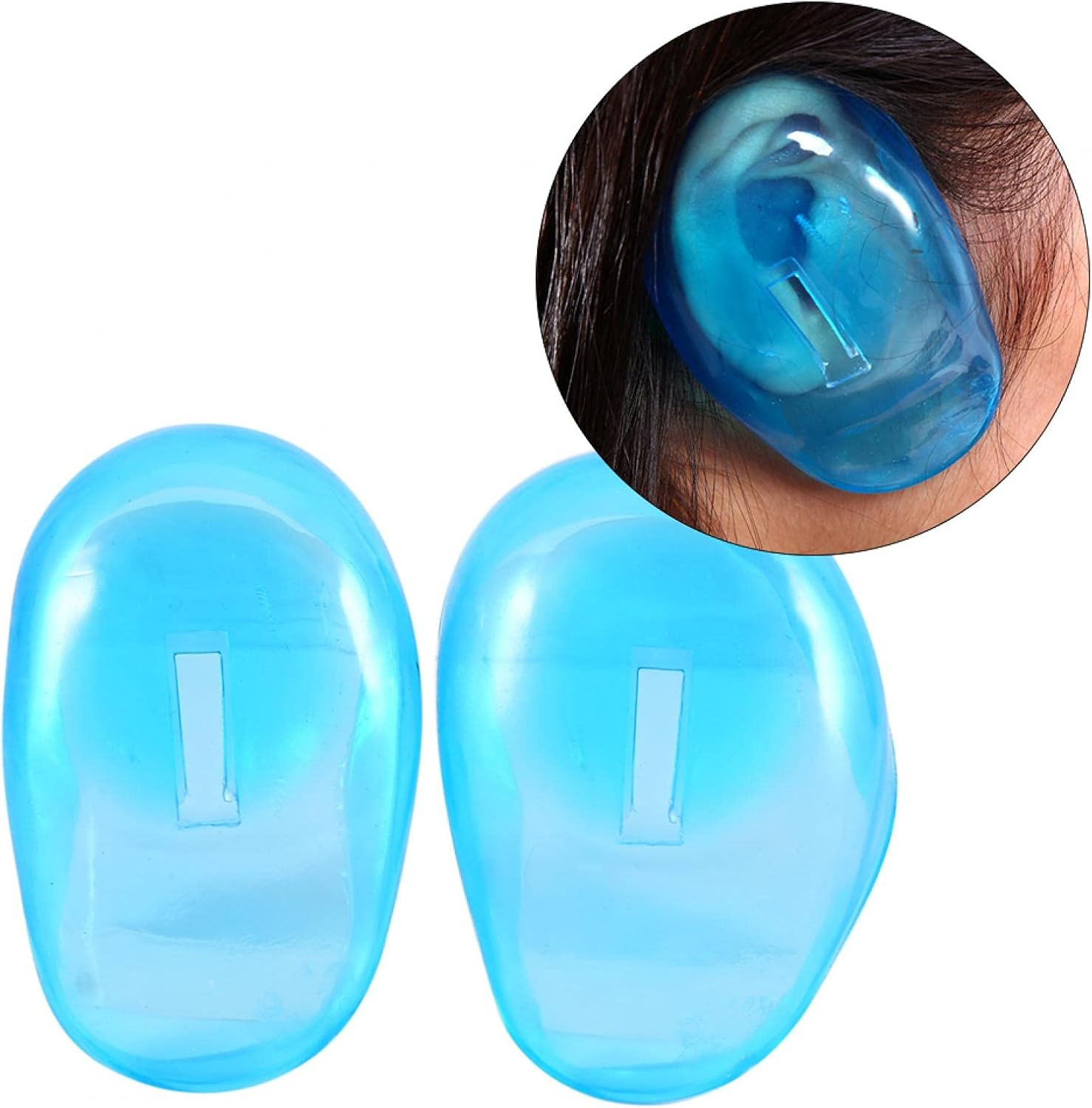 Ear Protection Tools, Hair Color Earmuffs,2Pcs Blue Ear Cover Shield anti Staining Plastic Guard Protects Earmuffs from the Dye Great for Home Personal Use or Business Hairdressing Salon Use