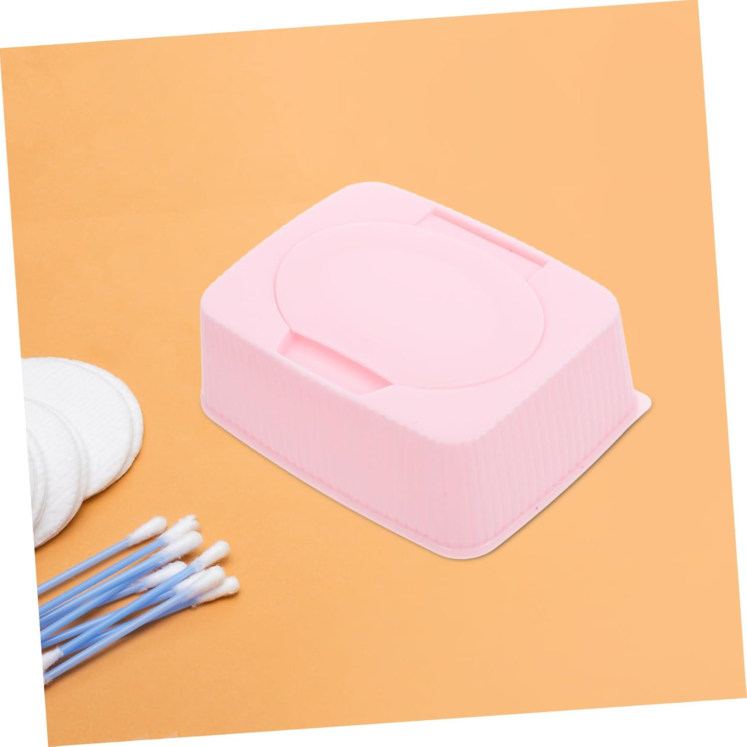 Baby Wipes Storage Box Flip Lid Dustproof Plastic Wipe Dispenser Pink for Nursery and Travel Keeps Fresh and Moist 1 Piece