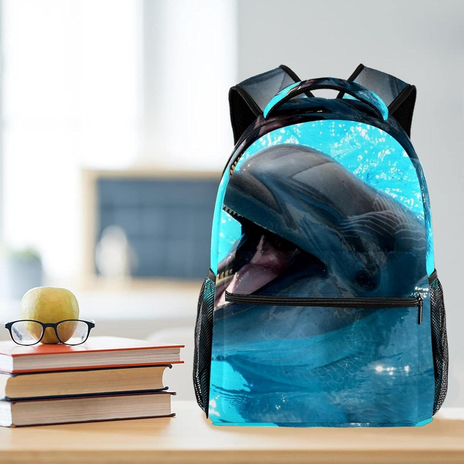 Dolphin Backpack Students Shoulder Bags Travel Bag College School Tote Backpacks image number 3