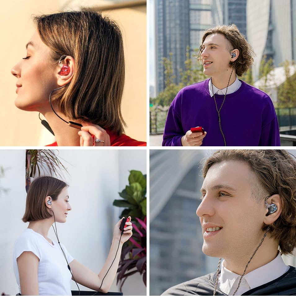 Hidizs Ms1-Galaxy In-Ear Monitors, High-Performance Dual Magnetic Circuit Dynamic Driver Headphones, Detachable 0.78Mm 2Pin Hifi Earbuds, 3.5Mm Gold-Plated Plug(Without Mic, Transparent) image number 6