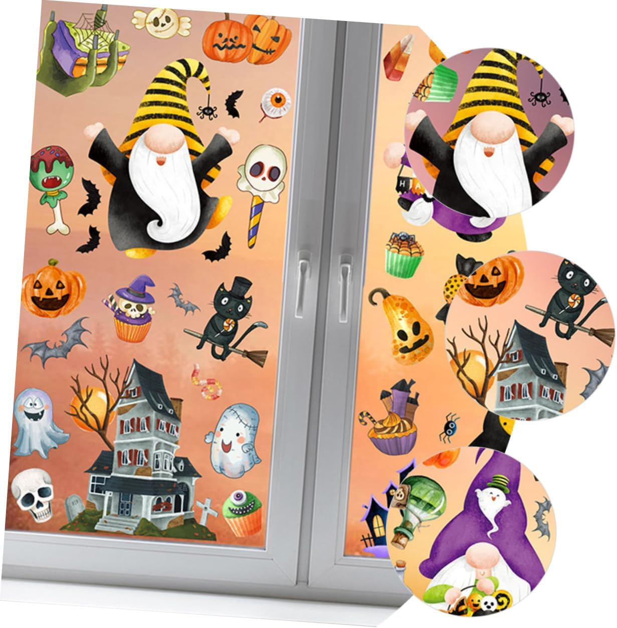 Spooky Halloween Pumpkin Gnome Sticker Pack 9 Pieces Wall Decals for Indoor Decor image number 1