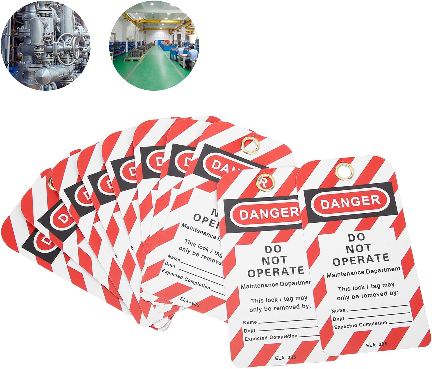 Industrial Lockout Tag Safety Warning PVC Label 10PCS for Coal image number 6