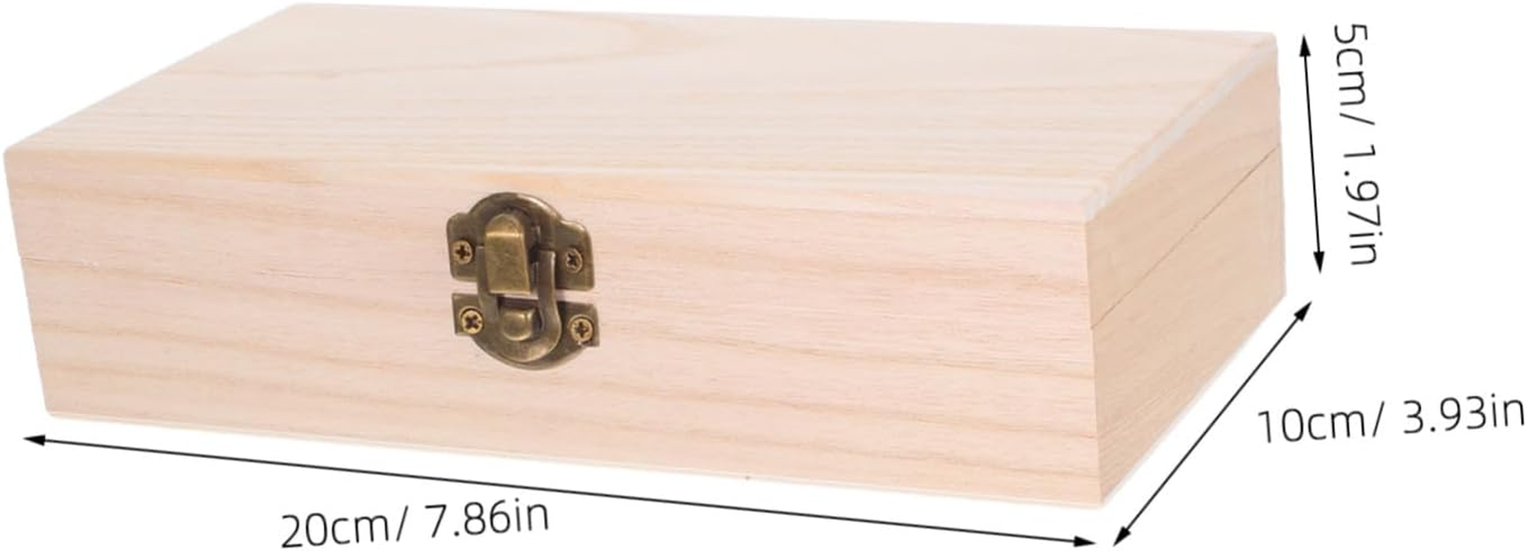 2Pcs Wooden Storage Box Unfinished Wood Boxes Hinged Lid and Front Clasp for Diy Crafting Jewelry Storage image number 2