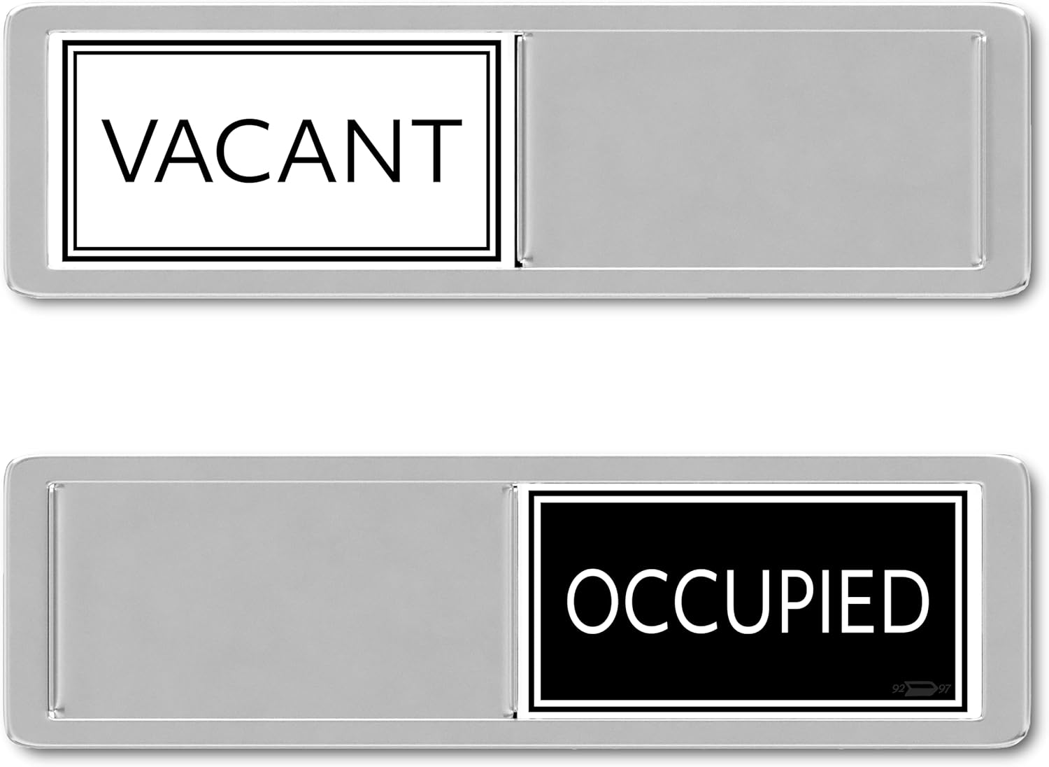 Black & White Vacant Occupied Office Sign for Bathroom Door - Privacy Sign for Home, Office Restroom, Business or Restaurant - 7X2 Inches