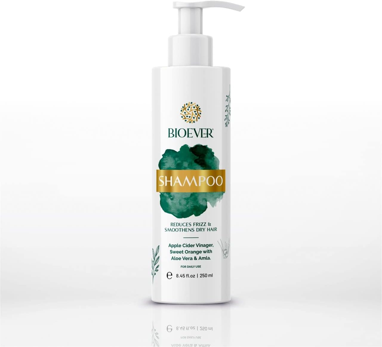 Bioever anti Hair Fall Shampoo 250Ml Apple Cider Vinegar Aloe Vera Amla,Manageable Frizz Free Hair Sulphate Free, Paraben Free for Men and Women Use Pack of 2Pc