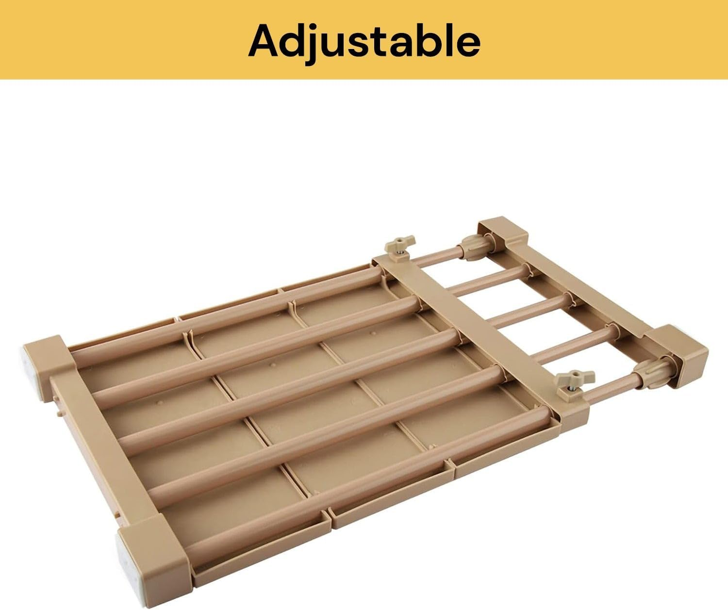 EZONEDEAL Adjustable Shelf Closet Storage Rack Organizer, Expandable Closet Shelf Space Saver Racks for Kitchen Cupboard Wardrobe Kitchen Adjustable Storage Rack (30-40Cm Length/ 24Cm Wide, White) image number 5