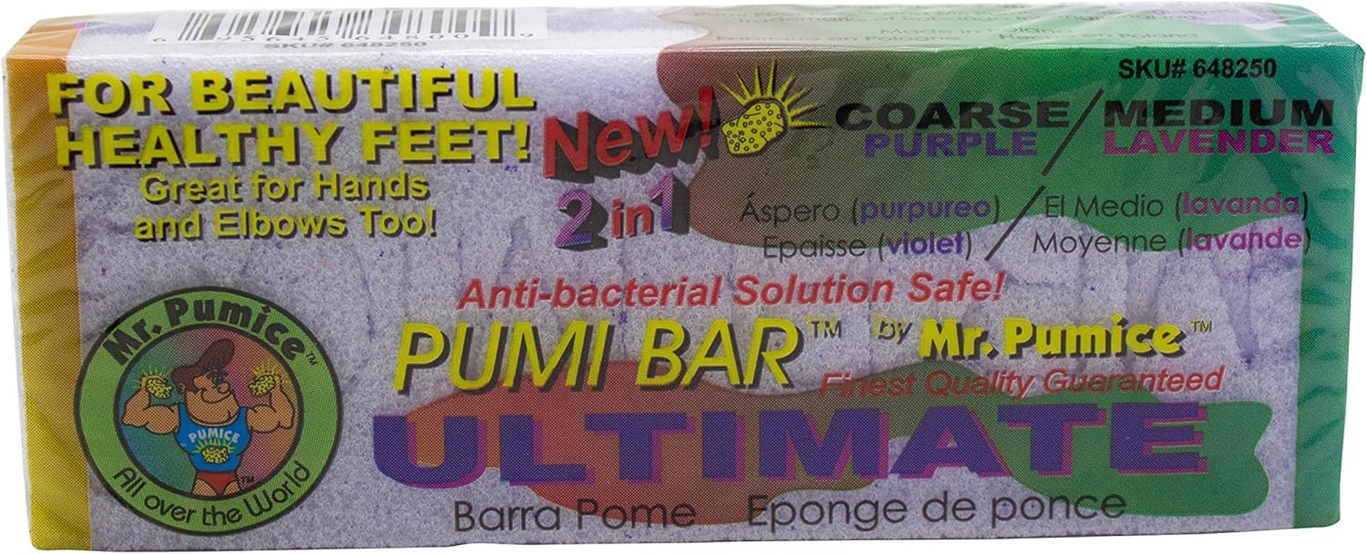 Mr. Pumice Ultimate Pumi Bar (2 Pack): 2-In-1 Callus Remover, Pedicure Stone & Ped File Scrubber for Smooth Feet and Heels, Dual-Grit (Medium + Coarse) image number 4