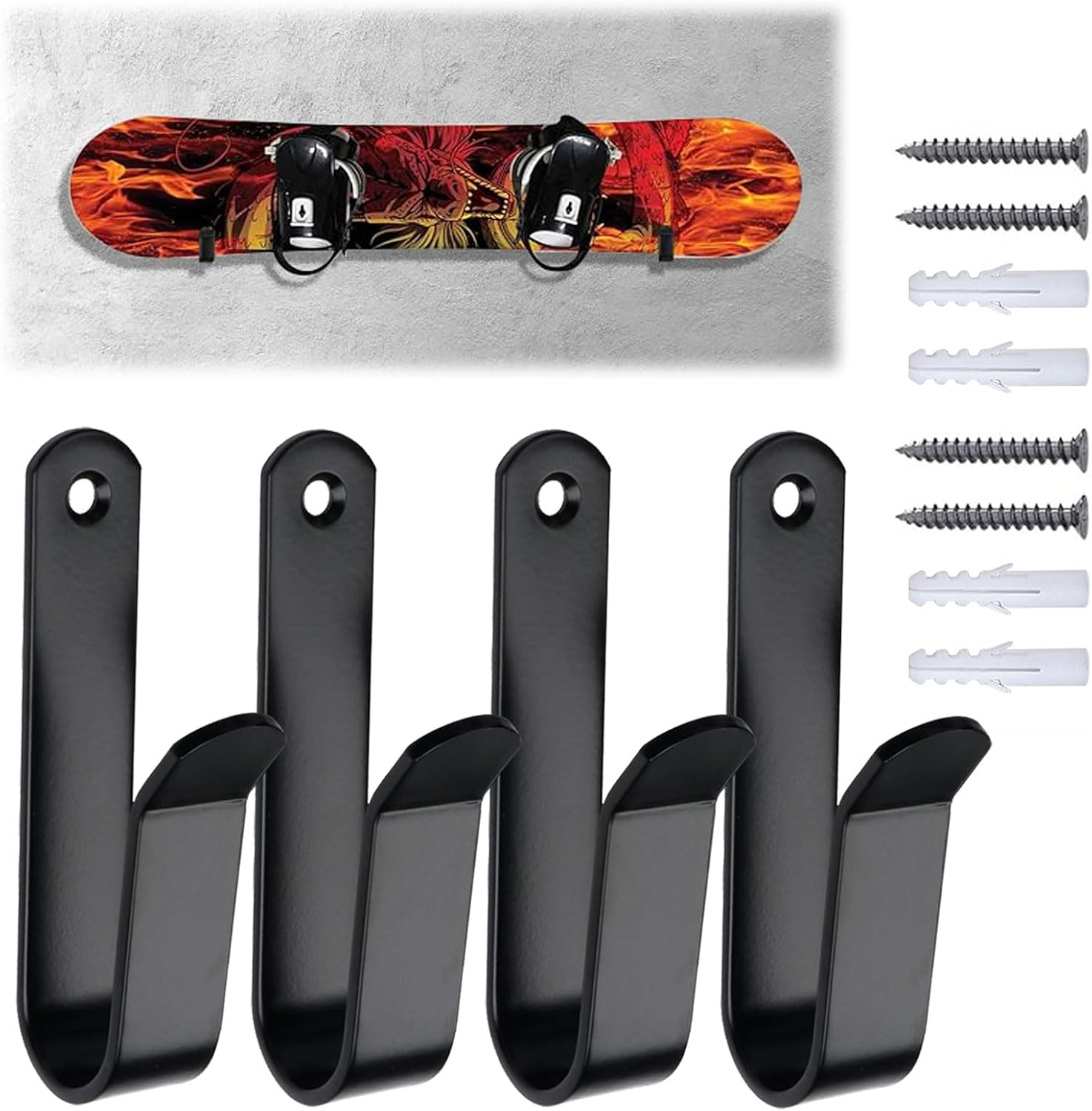 Snowboard Wall Mount, Ski Storage Rack Wall Mount, Snowboard Accessories for Ski Board Longboard image number 6