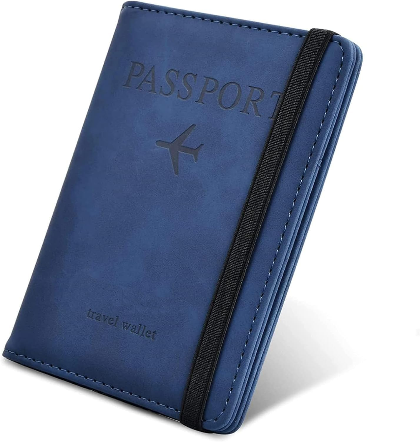 2PCS Passport Holder,Passport Covers with RFID Blocking, SIM Slot Passport Wallet Case Passport Travel Book Holder Cover Case,Pu Leather Document Organizer Protector for Boarding Passes (Blue & Pink) image number 6