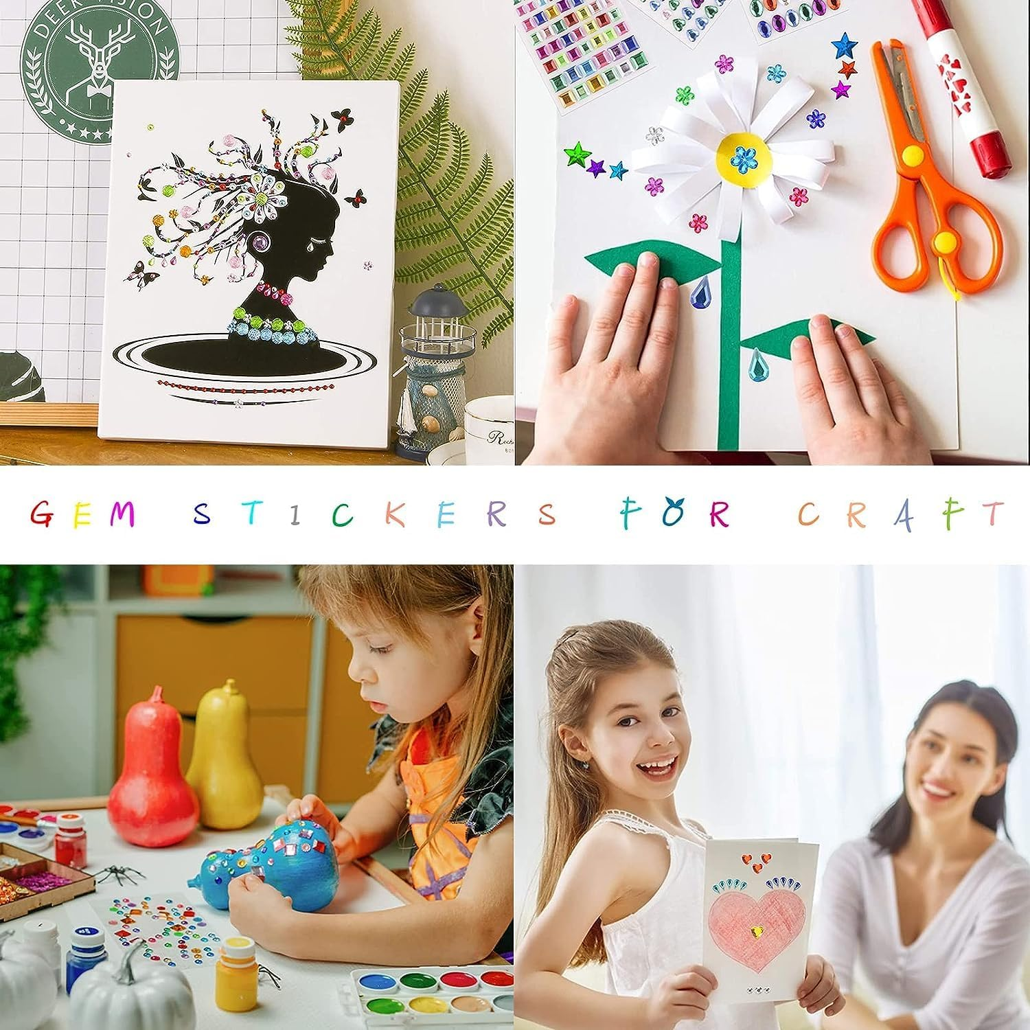 Rhinestone Stickers, 1510 Pcs Self-Adhesive Jewels Sticker Gem Stickers for Kids DIY Craft Cards, Acrylic Gems Decorative Diamond Stickers for Wedding Decorations, Body, Nail, Assorted Sizes image number 6