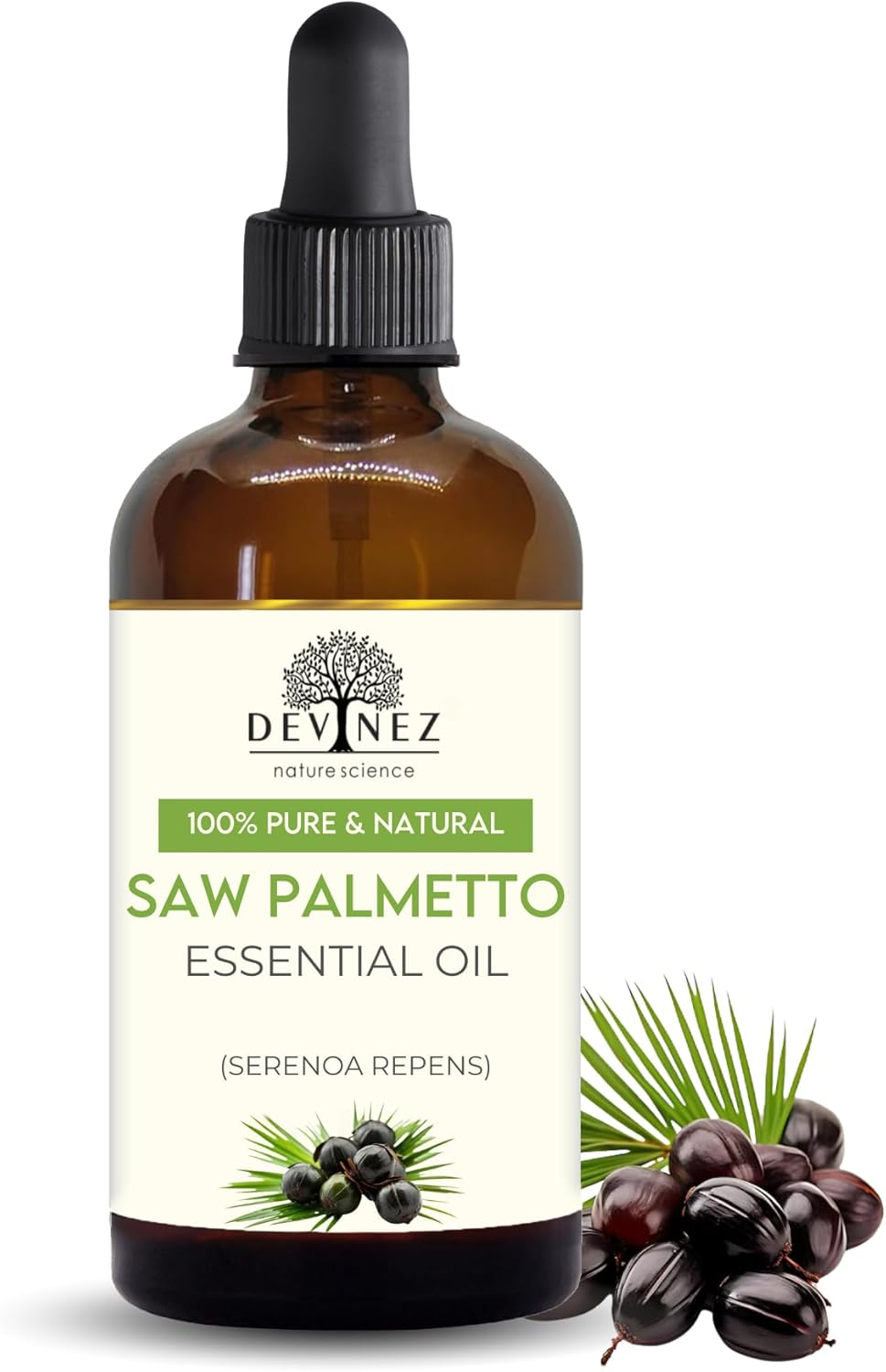 Devinez Saw Palmetto Certified Oil, 15Ml (Serenoa Repens) - 100% Pure Natural & Undiluted Therapeutic Grade for Skin & Hair Care with Glass Dropper & Glass Bottle image number 2