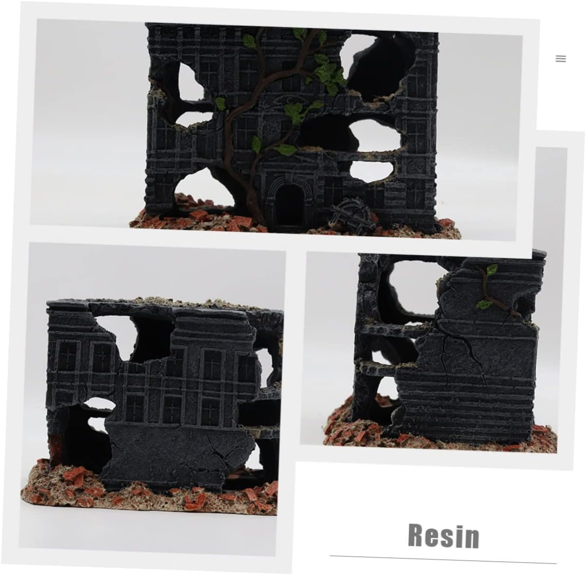 Parliky Imitated Tank Adornment Decorative Aquarium Decor Vivid Old House Ornament for Fish Tank Stable Base Hideout for Minnows for Aquatic Environments and Festivals image number 2